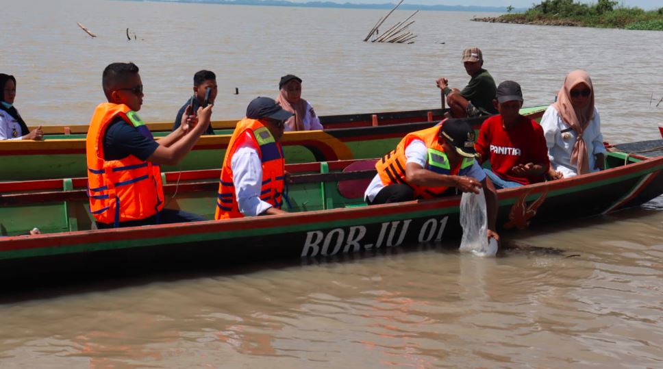 Bupati Syaharuddin Tebar Benih Ikan, Dorong Ekonomi Nelayan